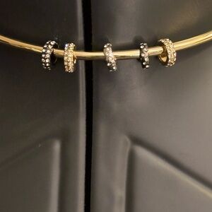 Steve Madden • Tube Choker • Lobster Clasp with Charms • Gold and Black Necklace